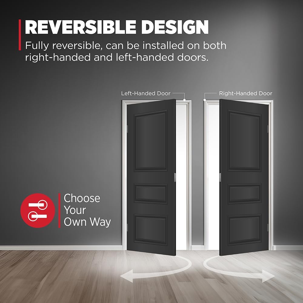 Halifax Interior Passage Door Knob, Round Handle and Hallway Doors, Non-Locking Doorknob in Matte Black