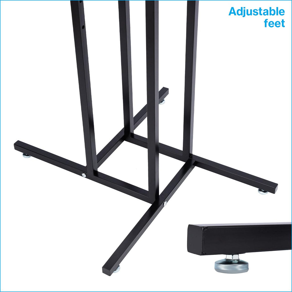 Black 4-Way Clothing Rack with Adjustable Slant Arms for Retail