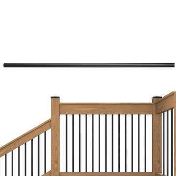 20 Pack Iron Stair Balusters Black Metal Deck Balusters 3/4" Round Deck Spindle and Stairs Railing 5Ft Round
