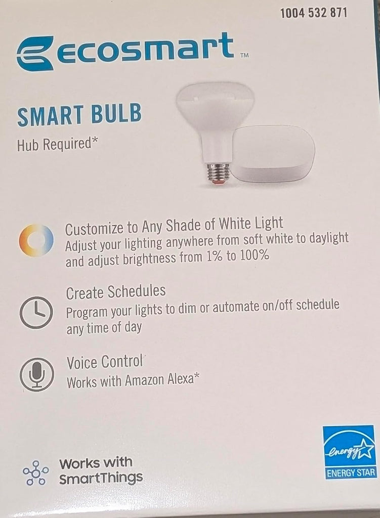 Smart Bulb 65W Replacement LED BR30 2-Pack with Zigbee Voice Control