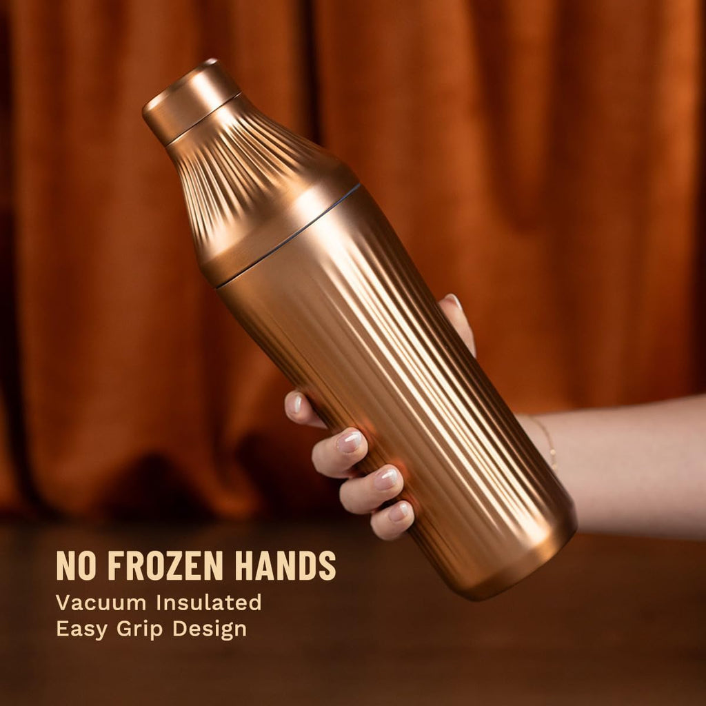 Diamond Edition Hybrid Cocktail Shaker Set, Brushed Copper, 28 oz - Set of 28