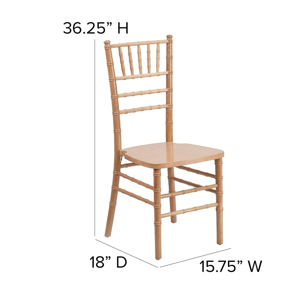 2 Pack HERCULES Series Natural Wood Chiavari Chair