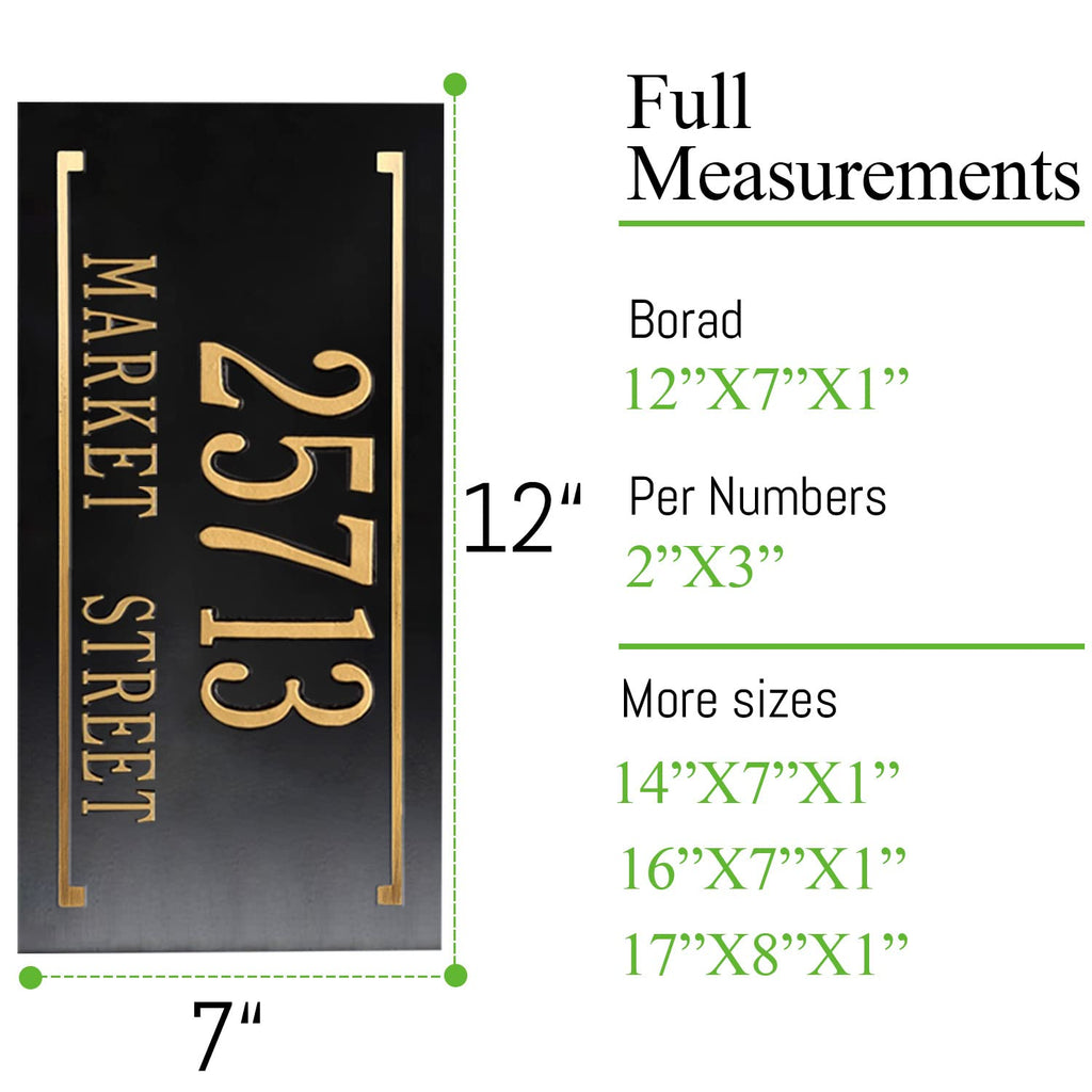Plaque, Modern Outdoor House Number Sign for Wall, Weatherproof Aluminum Address Sign & Mailbox, Easy Install with