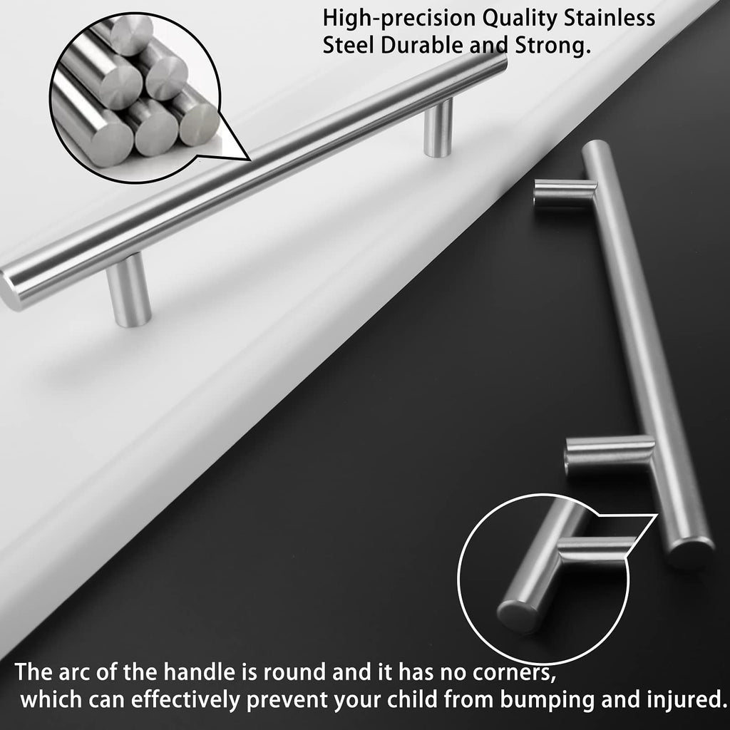 96mm Cabinet Handles Drawer Pulls - HD201SN Cabinet Hardware Brushed Nickel Cabinet Pulls 5 Pack Modern Cupboard