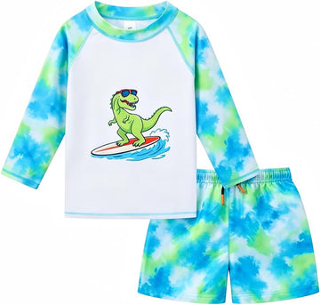 Baby-Boys and Toddler Two Piece Rashguard Swimwear and Bathing Suit Set