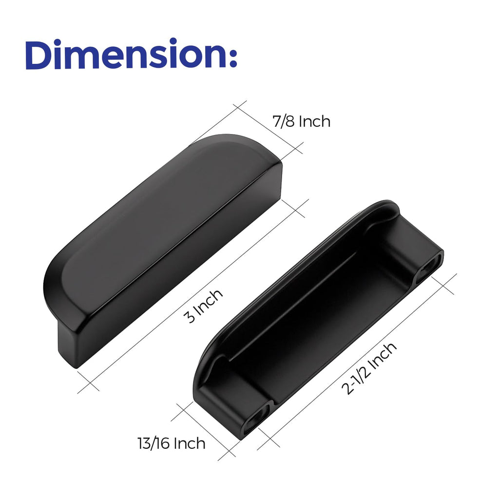 Cabinet Pulls Cabinet Handles 2-1/2 Inch Matte Black 15 Pack