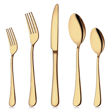 Gold Silverware Set, 20-Piece Flatware Set Service for 4