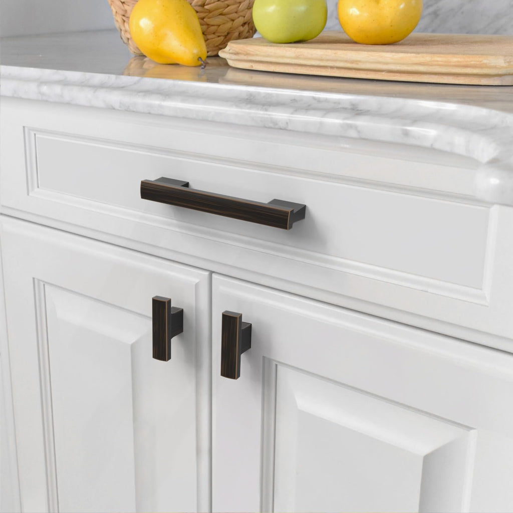 10 Pack Oil Rubbed Bronze Cabinet Pulls 3 Inch(76MM) Hole Centers Kitchen Cabinet Handles Hardware Kitchen Handles