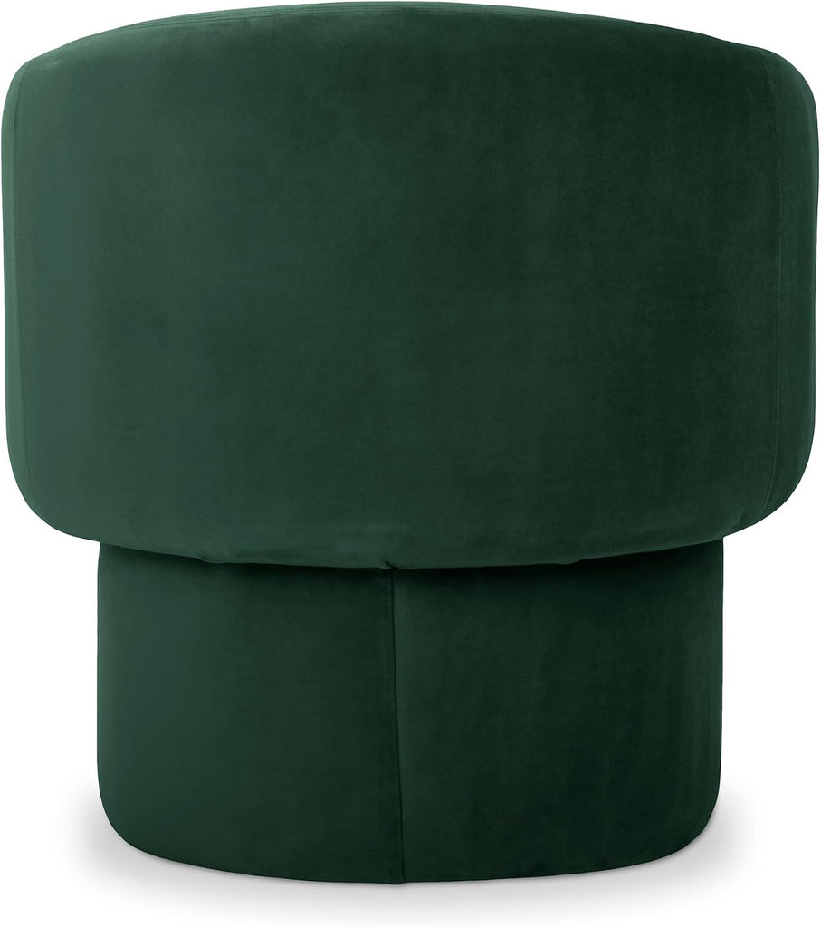 Sylvie Accent Chair, Art Deco Curved Design, Recycled Polyester Upholstery, Dark Indigo