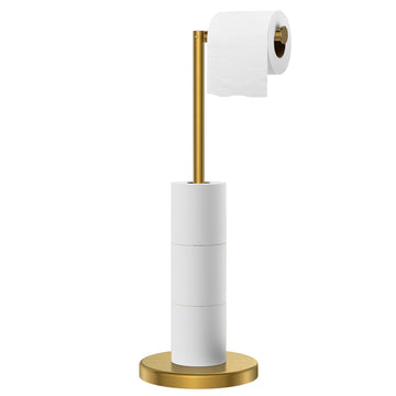 Toilet Paper Holder Stand, 4 Roll Storage, Weighted Base