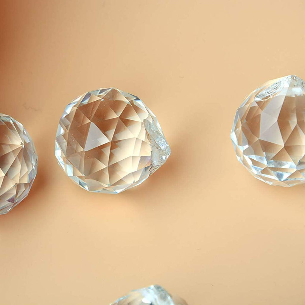 20mm Clear Feng Shui Crystal Ball Prisms Pendant Suncatcher Hanging Faceted Prism Balls, Pack of 20