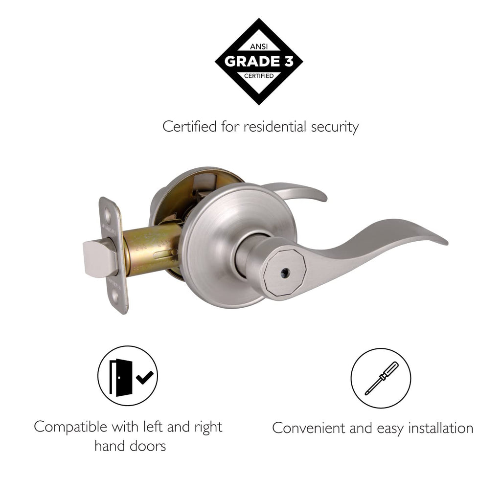 Springdale Privacy Door Lever, Satin Nickel