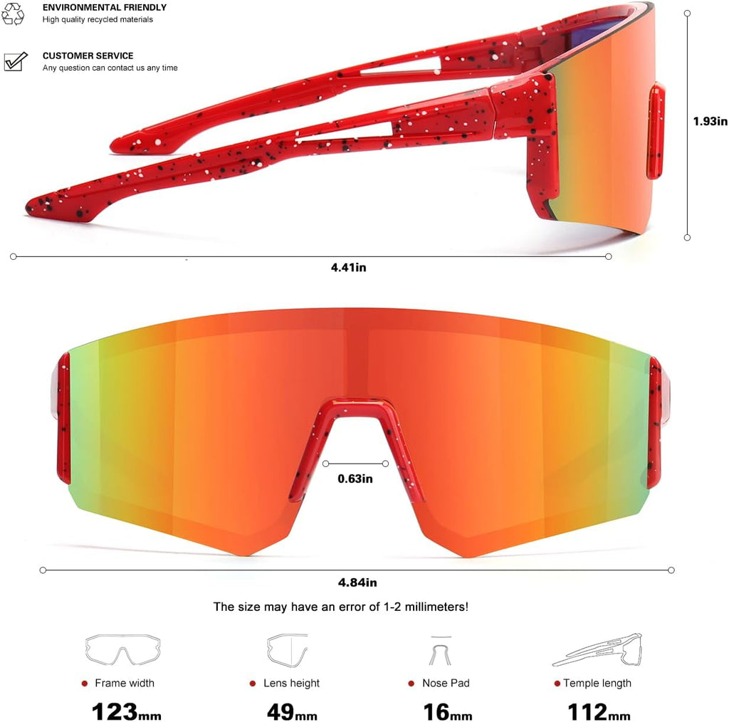 Youth Baseball Sunglasses for Boys Girls Softball Cycling Sports Sunglasses for Kids Lightweight Frame
