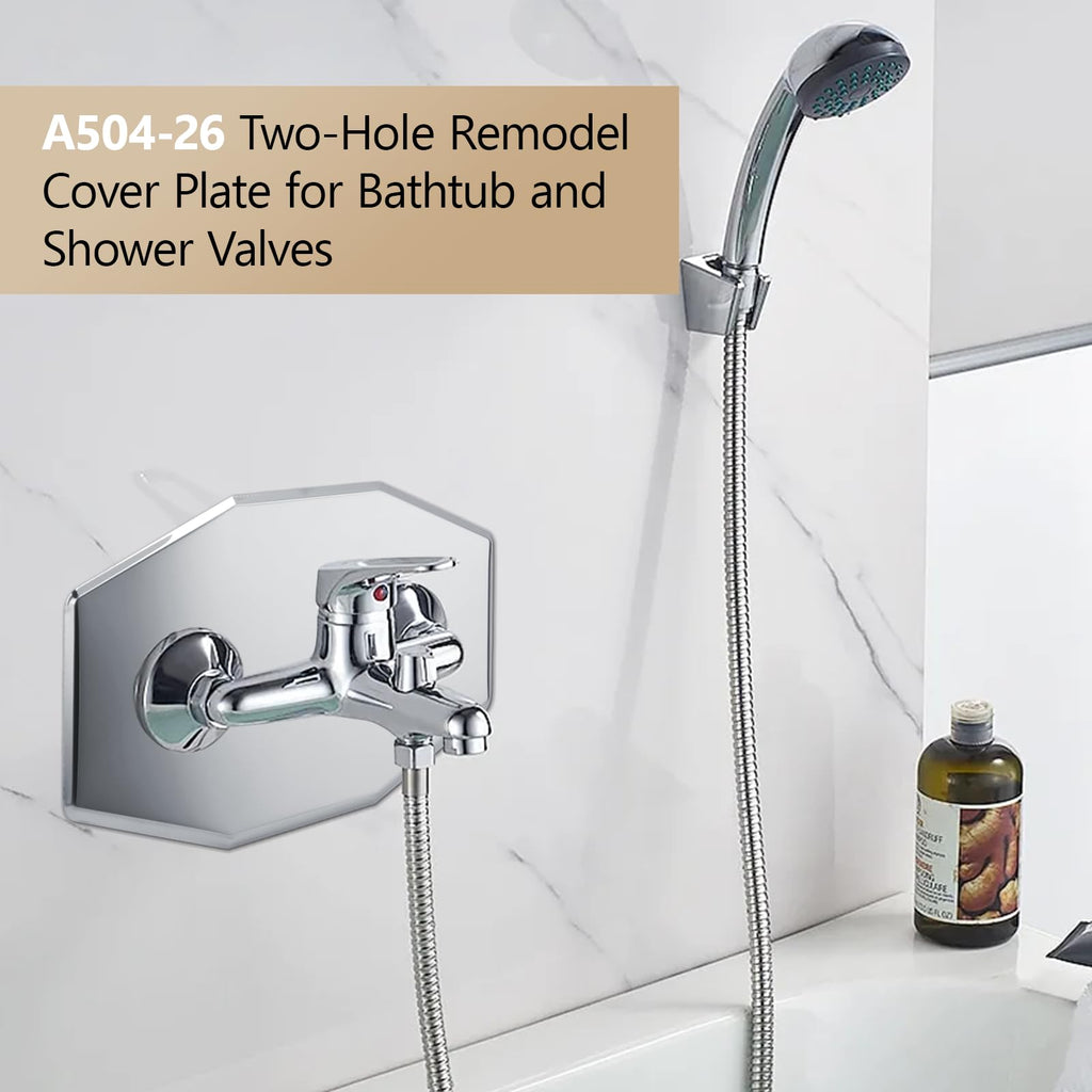 Two-Hole shower valve cover for Bathtub and Shower Valves