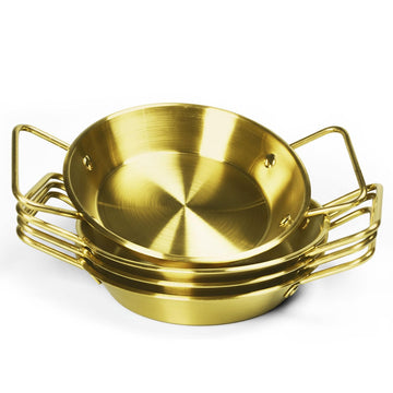 Pie pans Quirche Dishes Stainless Steel Set of 4, Specialty Gratins Pots and Pans Cookware, Au Gratin Baking Dish