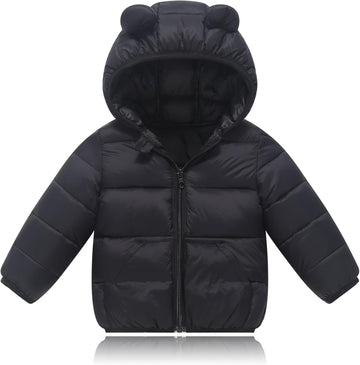 Toddler Baby Boys Girls Winter Jackets Coat Light Boy Coats Infant Bear Hoods Puffer Padded Jacket for Little Kids