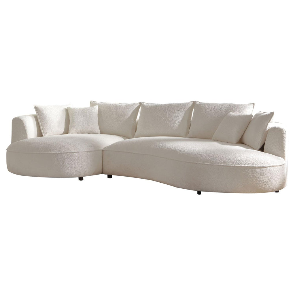 125'' Curved Sofa Cloud Boucle Couch with Chaise Lounge, L-Shape Modern Sectional Luxury Upholstery 5-Seat Sofa