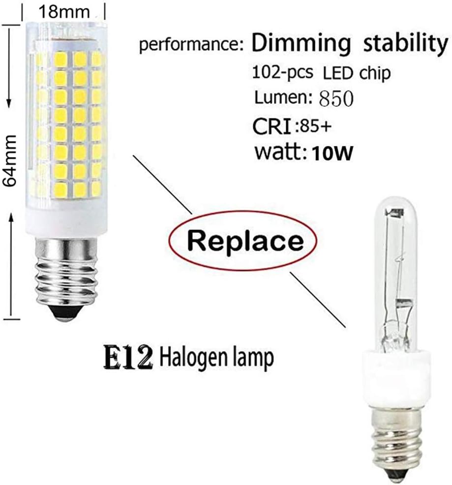 E12 LED Bulbs Dimmable 9W(Equivalent to 100w Halogen Bulbs Replacement)110V Cool White 6000K LED Corn Light