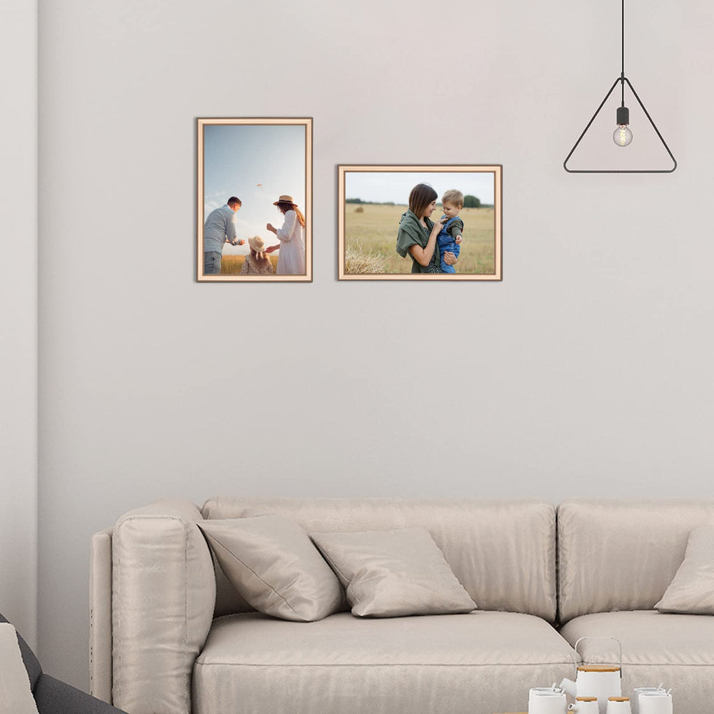 4x6 Picture Frame 2-Pack Brass Thin Metal HD Glass Wall/Table