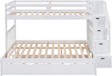 Stairway Twin Over Full Bunk Bed with Twin Trundle and Drawers