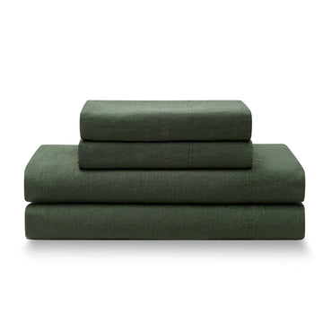 French Linen Sheet Set - Cozy, Skin-Friendly, and Eco-Friendly Pure French Linen Sheets Collection, 4-Piece Set