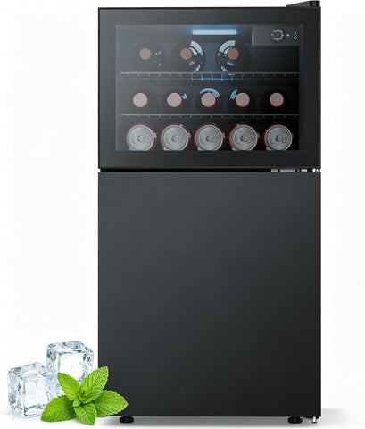 2.6 Cu.Ft Mini Fridge with Freezer, 2 Door Compact Refrigerator, Freestanding Be