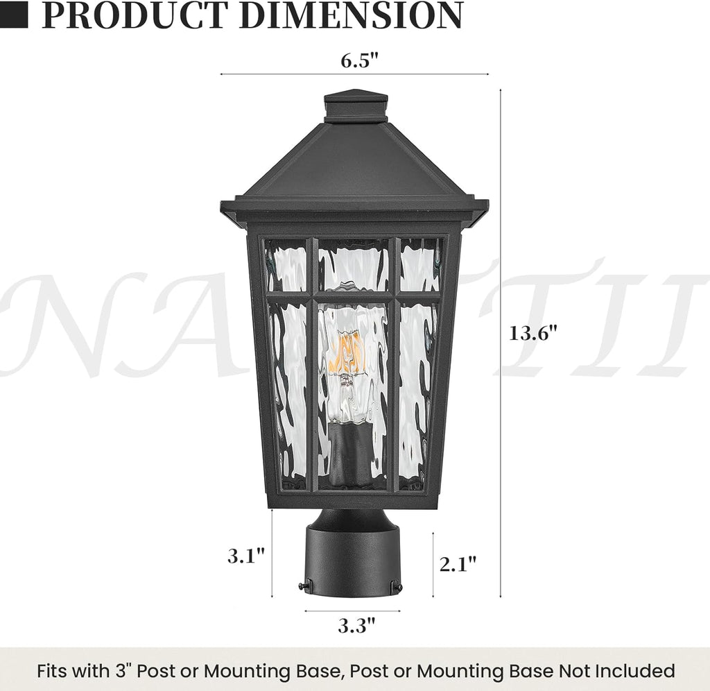 Outdoor Post Light Fixtures Black Outdoor Pole Light Waterproof Aluminum Pillar Lights Outdoor for Garden Patio Pathway