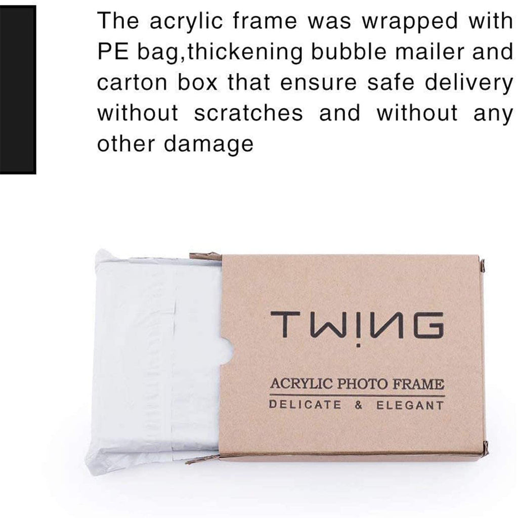 8x10 Acrylic Frame 3 Pack, 20MM Thicker Frameless Clear Picture Frames
