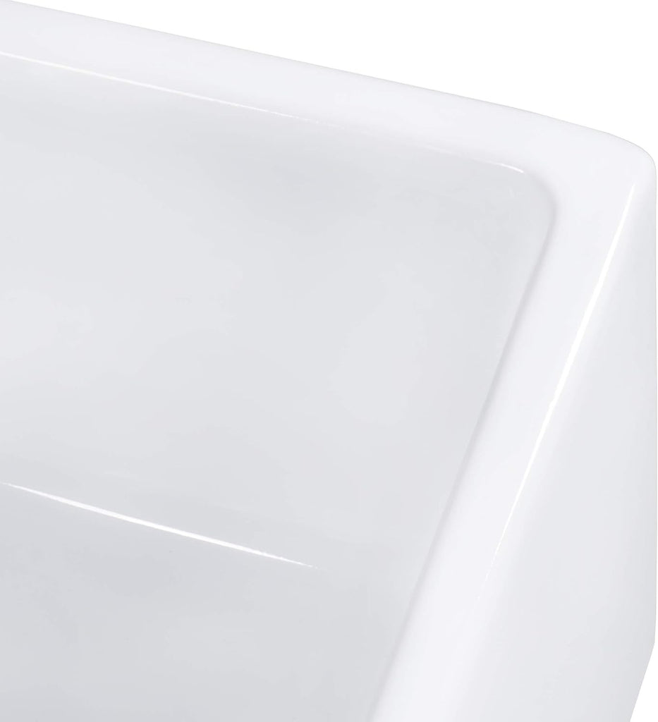 33-inch Fireclay Farmhouse Apron-Front Kitchen Sink Double Bowl - White - RVL2311WH