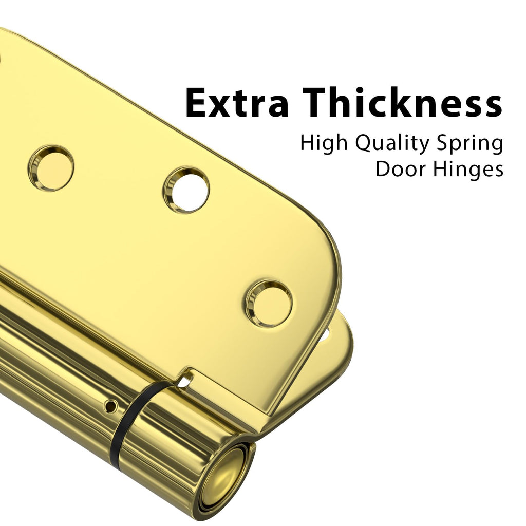 3 Pack Self Closing Door Hinges 4 Inch Brass 5/8" Radius Corners