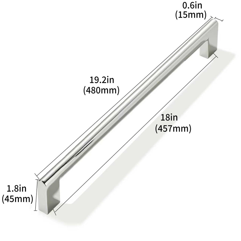 Appliance Handle Pull 18 Inch Hole Center 1 Pack Polished Nickel Heavy Duty Solid Cabinet Pulls,Kitchen Drawer