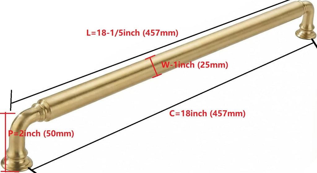 18 Inch Hole Center Appliance Pulls Brushed Gold Cabinet pulls Heavy Duty Solid Hardware s Dressing Tables