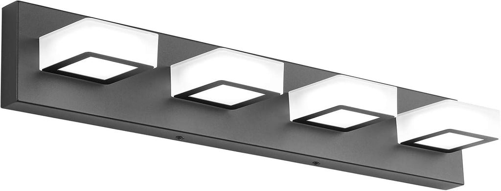 LED Black 4 Lights Acrylic Lighting Fixtures Modern Matte Black Bathroom Vanity Lights