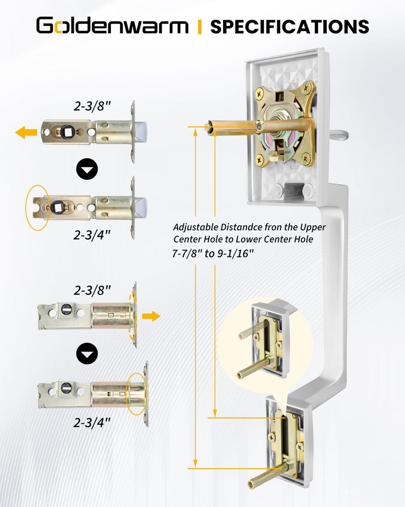 Front Door Lock Set, Brushed Nickel Front Door Handles and Locks
