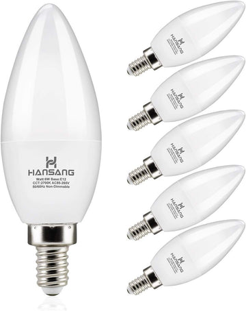 E12 LED Candelabra Light Bulbs 60W Equivalent Warm White 2700K