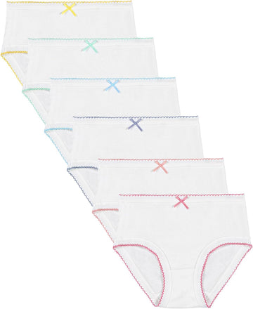 Girls' Underwear Soft Cotton Panties Solid White Breathable Kids Girls Underwear Pure Cotton Undies 12 Pack