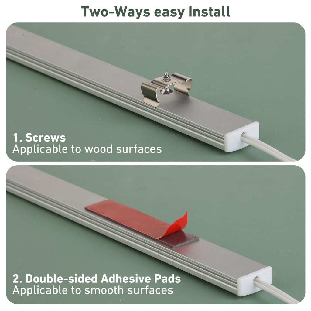 Under Cabinet Lighting Plug in. 3 PCS 12 Inches Likable Slim Bright Light Bars. Dimmable 14W Under Cabinet Lights