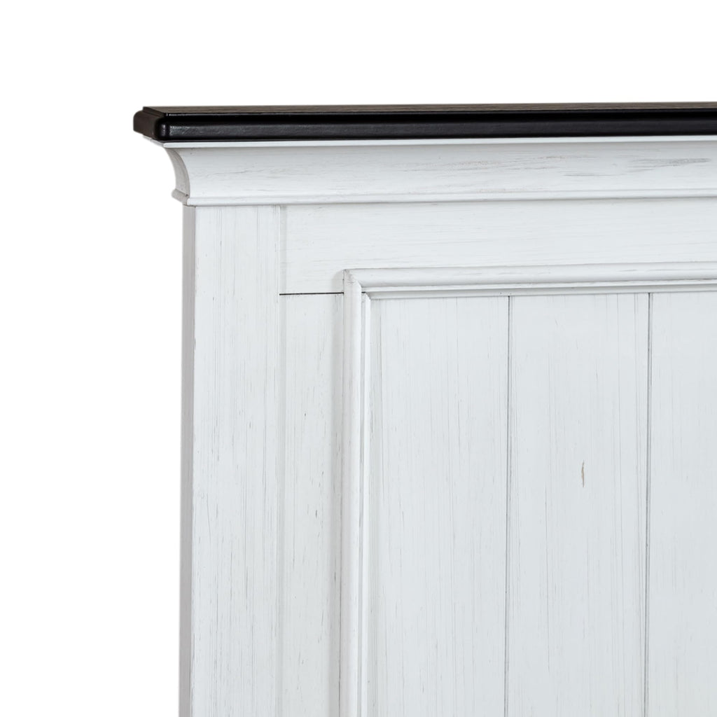 Allyson Park Panel Bed Cottage - Wirebrushed White w/Charcoal Tops