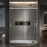 Shower Door with 5/16"(8mm) SGCC Tempered Glass, 56-60" W x 74" H Frameless Sliding Shower Door
