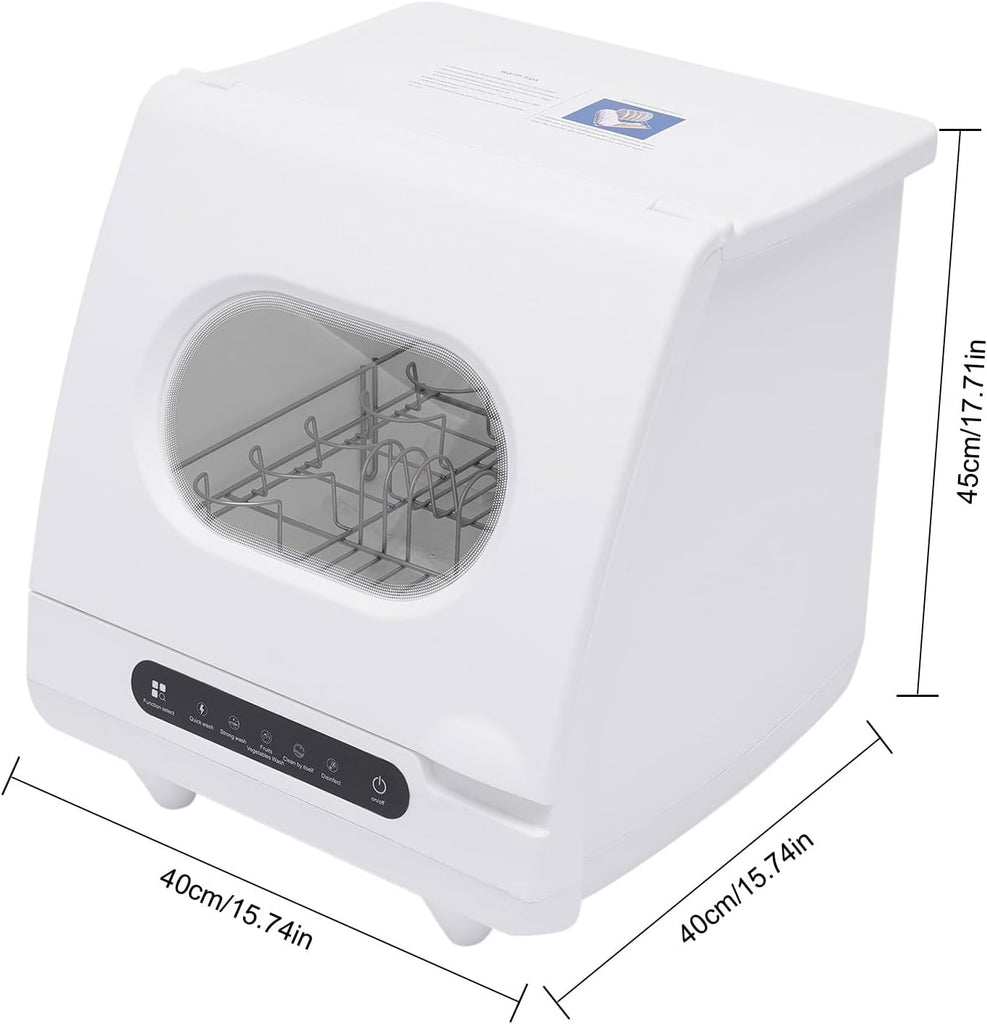 Countertop Dishwasher 1200W Portable Dishwashers 5 Washing Programs Mini Dishwasher for Small Apartments, White