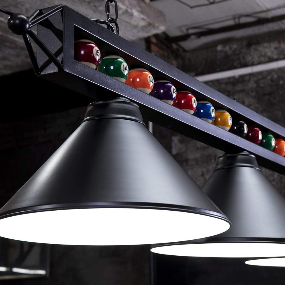 59 Inch Pool Table Light for Game Room with Billiard Ball Decor
