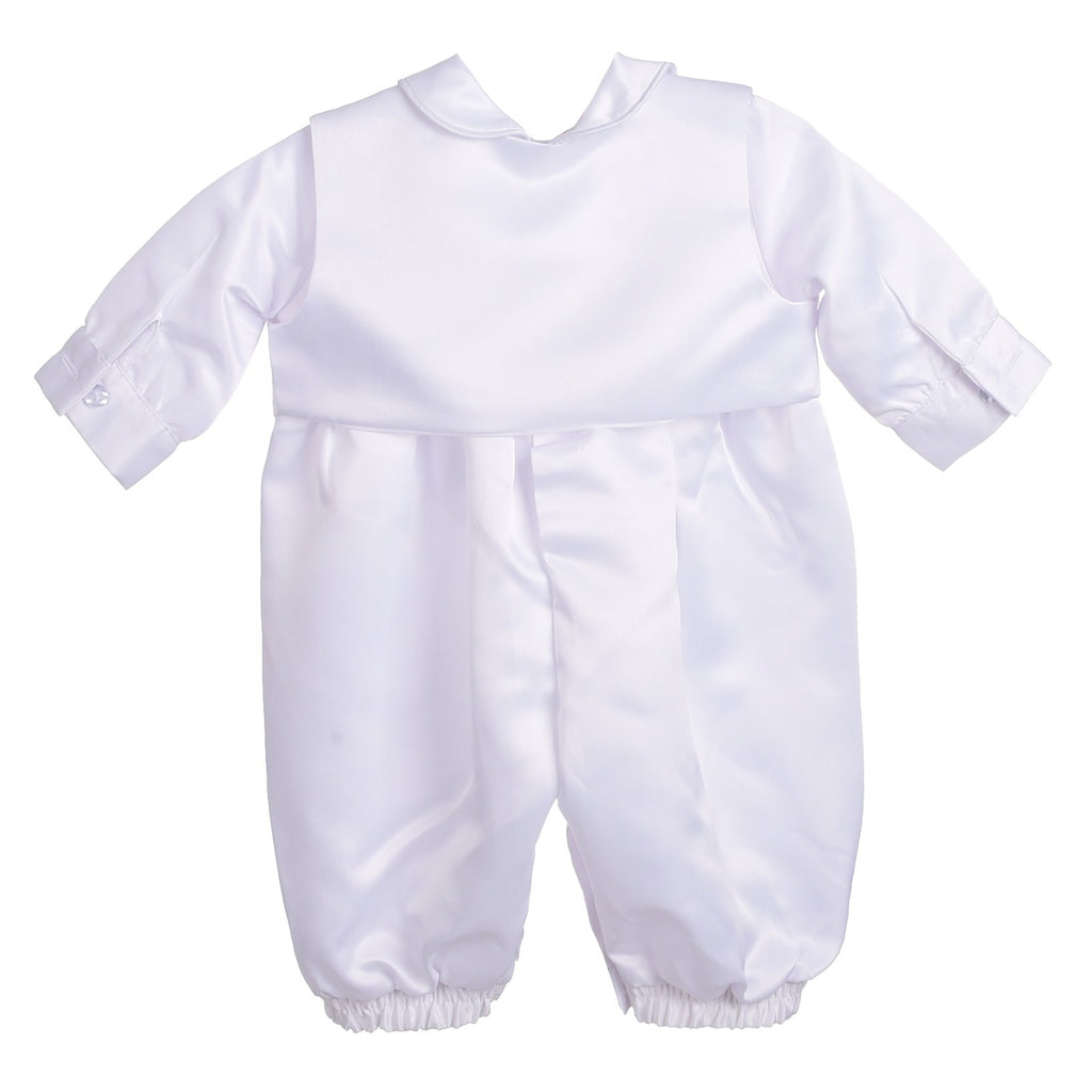 Angels Baby Boys Christening 3-Piece Romper, White, Months