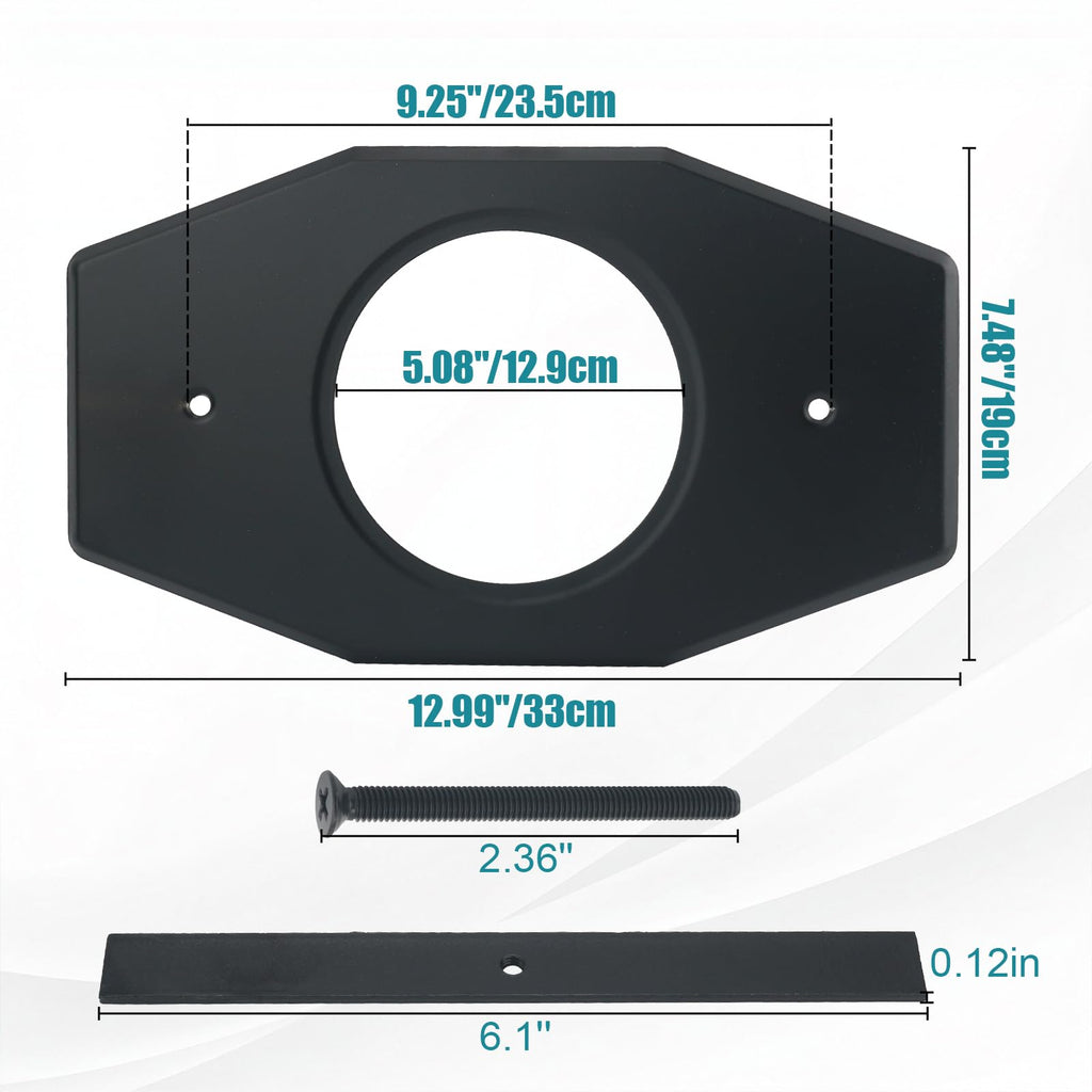 Shower Valve Cover Plate Single Hole Conversion Escutcheon Black