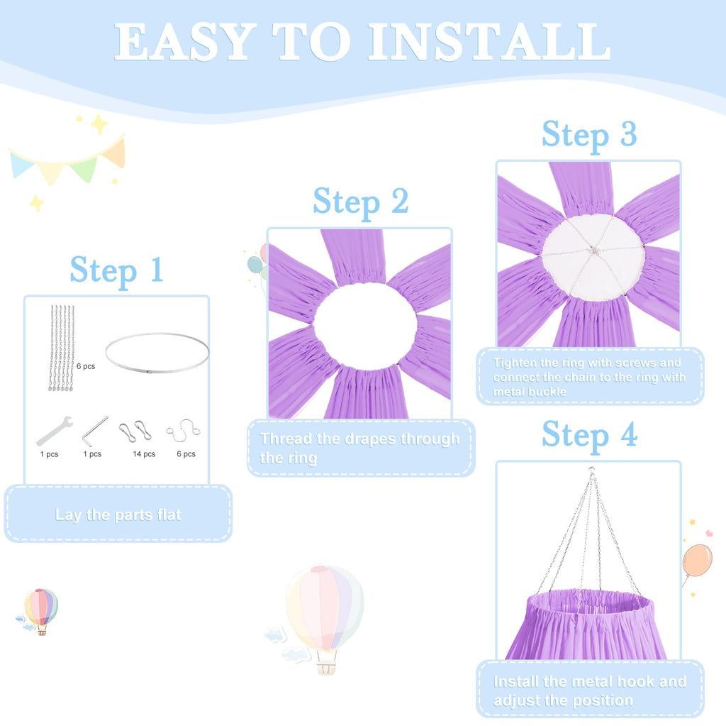 Ceiling Drapes Hanging Kit with Chiffon Wedding Ceiling Drapes Lavender Arch Draping Fabric Sheer Chiffon Wedding