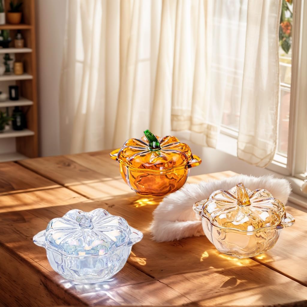 Crystal Glass Candy Jar with Lid,Glass Apothecary Jar Wedding Candy Buffet Jar Food Snack Bowl,Decorative Bowl Decor - Set of 100