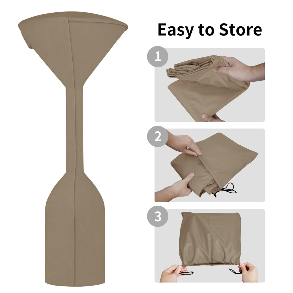 Stand-Up Patio Heater Cover, 95"H x 34"D x 19"B, Camel