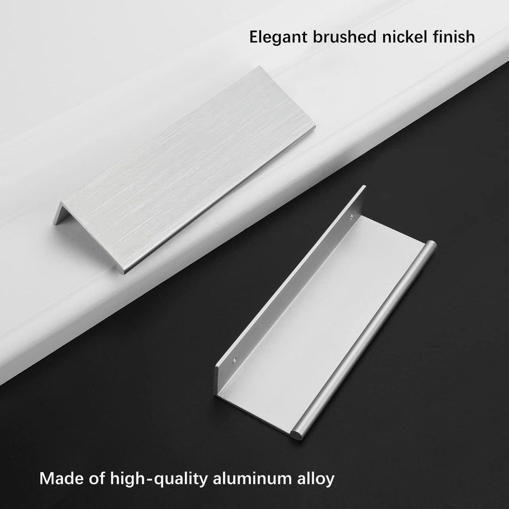 50 Pack 5" Cabinet Pulls Brushed Nickel Finger Pulls for Cabinets