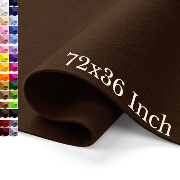 Dark Brown Large Soft Felt Fabric Sheet 72" x 36", 1.6mm Thick
