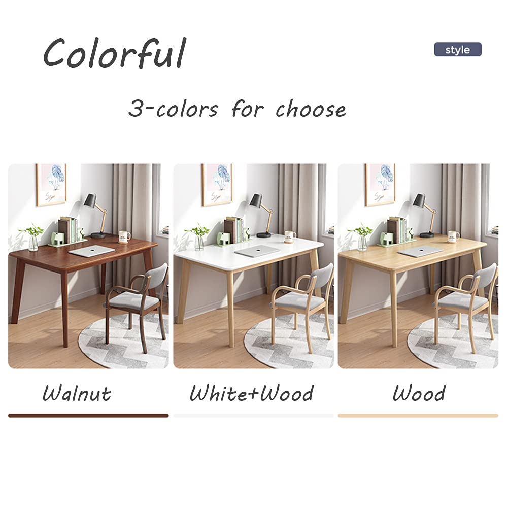 Simple Wooden Writing Desk - 39" W PC Laptop Computer Table, White