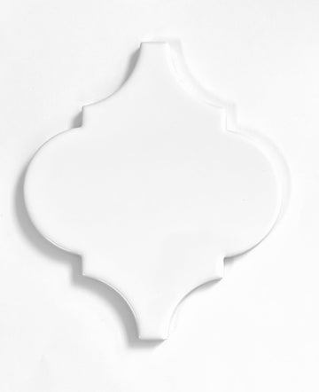 6" White Santorini Arabesque Ceramic Tile Wall (20)